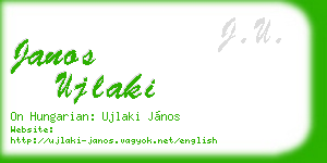 janos ujlaki business card